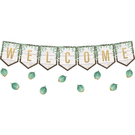 Teacher Created Resources Eucalyptus Pennants Welcome Bulletin Board Set TCR8472
